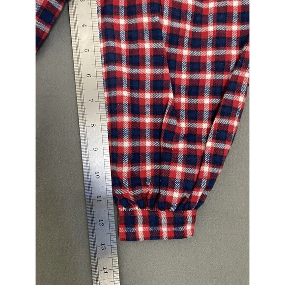 Vintage Shirt Girls Medium Red Blue Button Up Flannel Dead Stock 90s‎ 955 Kids - Picture 16 of 16